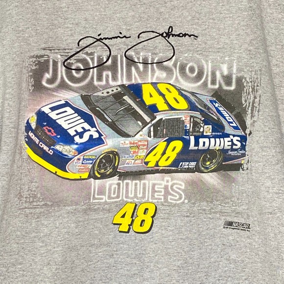 Chase Authentics NASCAR Jimmie Johnson Tee Shirt Mens Size XL Heather Gray - Picture 2 of 5